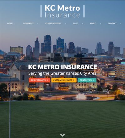 Screentshot of KC Metro Insurance website