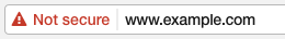 Web browser address bar - Not Secure